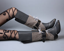 New Arrival !!! Genuine Leather Knee HIgh Women Boots Silver Metal Pointed Toe Women Winter Boots Lace Up Motorcycle Shoes Women