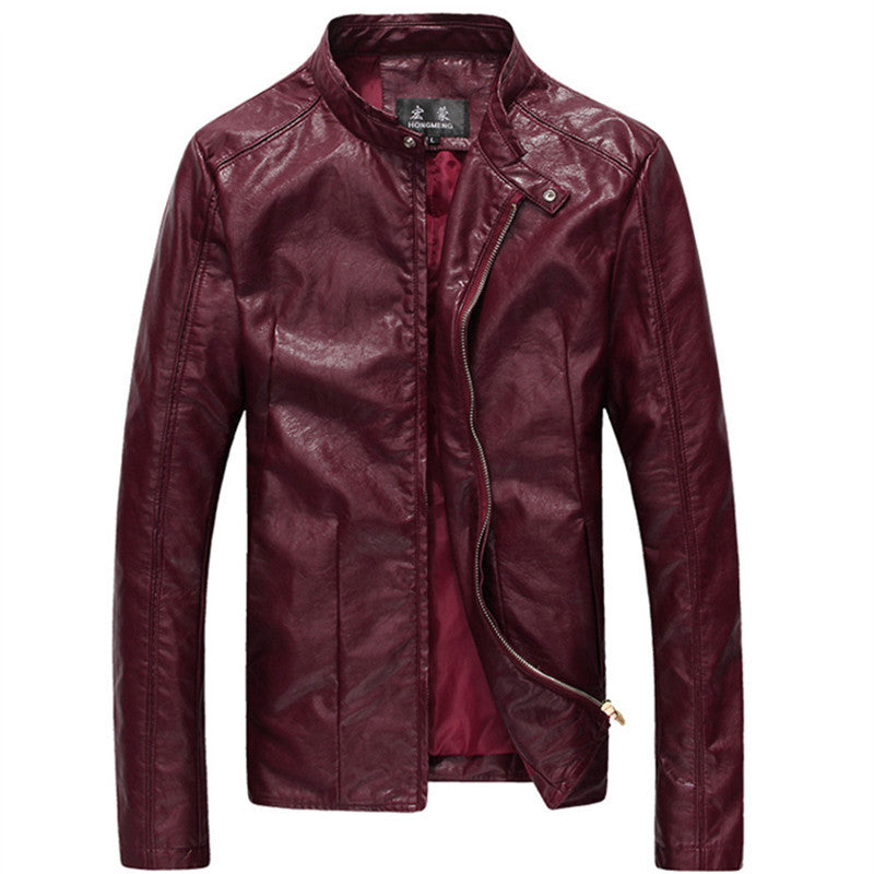 Contemporary Faux Skin Leather Coat